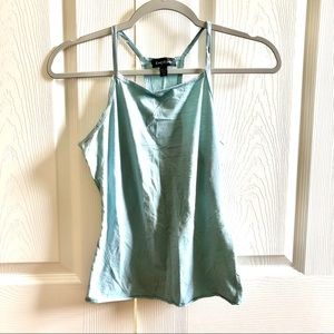Bebe Womens Light Blue Racer Back Tank Top, Size Medium, Spaghetti Straps